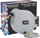 Einziehbare Gartenschlauchtrommel auf Basis in den USA, 1/2 Zoll x 50 Fuß Schnellkupplung 10 Muster