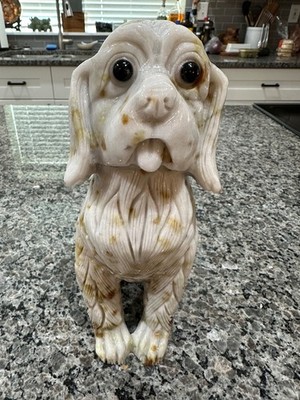 Cute Jade Carved Cocker Spaniel 9.7 Lbs