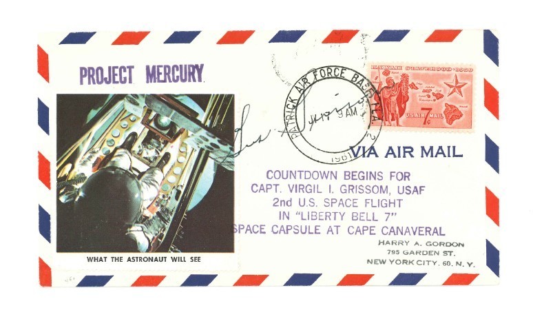 Virgil Gus Grissom Signed First Day Cover Mercury-Redstone 4 aka Liberty Bell 7