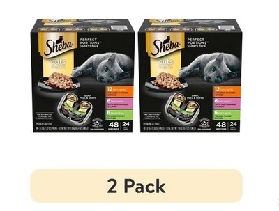 (2 pack) Sheba Perfect Portions Variety Pack Cuts In Gravy Cat Food, 2.6 Oz Twin