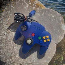 *Upgraded* Joystick! N64 Controller OEM + GameCube Style TIGHT Stick - Blue!