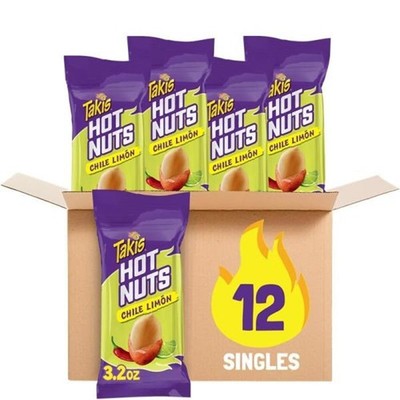 Takis Flare Hot Nuts 12 pc / 3.2 oz Snack Size Box, Chili Pepper & Multipack