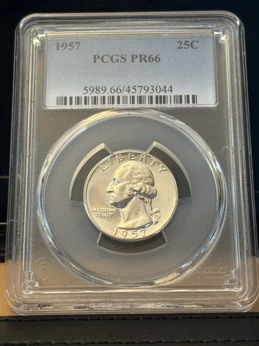 1957 Washington Quarter PROOF, PCGS PR-66 ** Gorgeous PF! No Reserve
