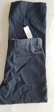 BROOKS BROTHERS 346 Men Madison Classic Fit Wool Trouser Pants - 33x30 Navy Blue