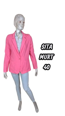 Sita Murt Taille 40 Superbe veste femme rose en coton et lin - Photo 1/4