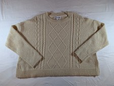 DKNY Cream Shimmer Cropped Pullover Sweater Women s Size Medium