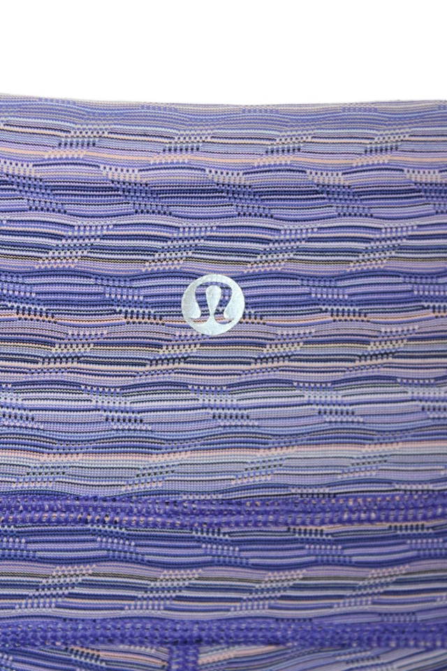 Leggings recortados a rayas Lululemon para mujer púrpura rosa neón talla 6 Foto 4 de 4
