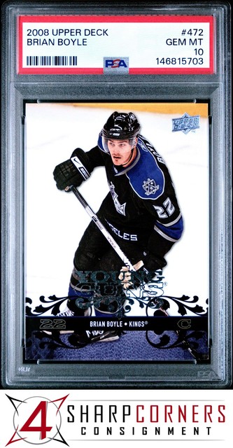 2008 UPPER DECK #472 BRIAN BOYLE RC YOUNG GUNS KINGS POP 5 PSA 10
