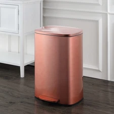 happimess HPM1006A Connor 13 Gallon Step Open Soft-Close Lid - Rose Gold