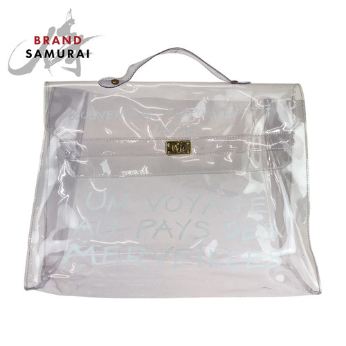 Hermes Vinyl Kelly Clear Gold Hardware Handbag Womens 603550 Used