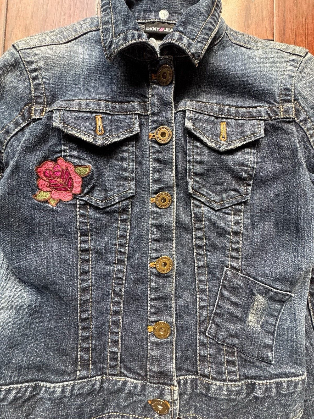 DKNY Denim Patchwork Jacket Vintage - image 2