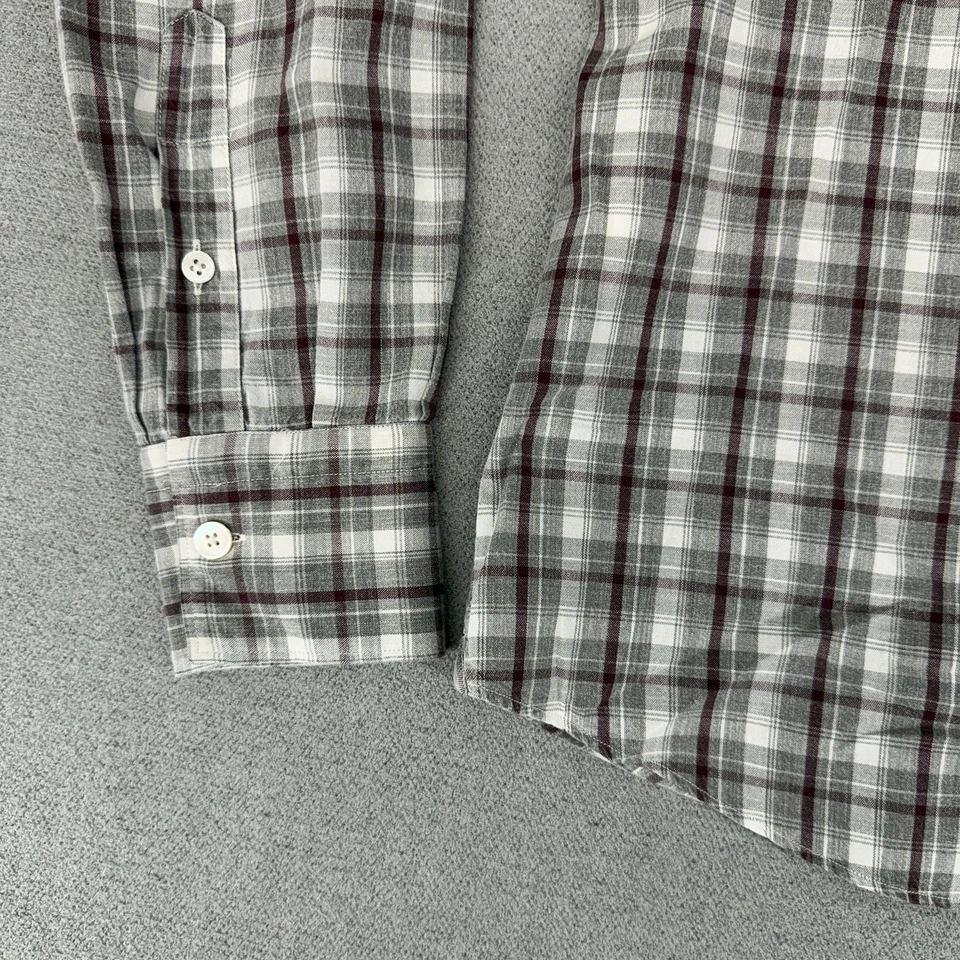 Camisa masculina Eleventy 15.5 39 xadrez média manga longa casual algodão - Imagem 4 de 4