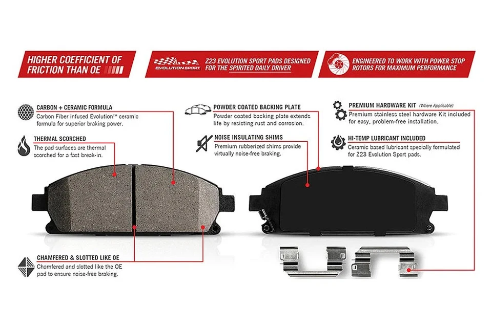 For Saturn SW2 93-98 Brake Pad Set Z23 Evolution Sport Performance Carbon-Fiber Foto 2 de 4