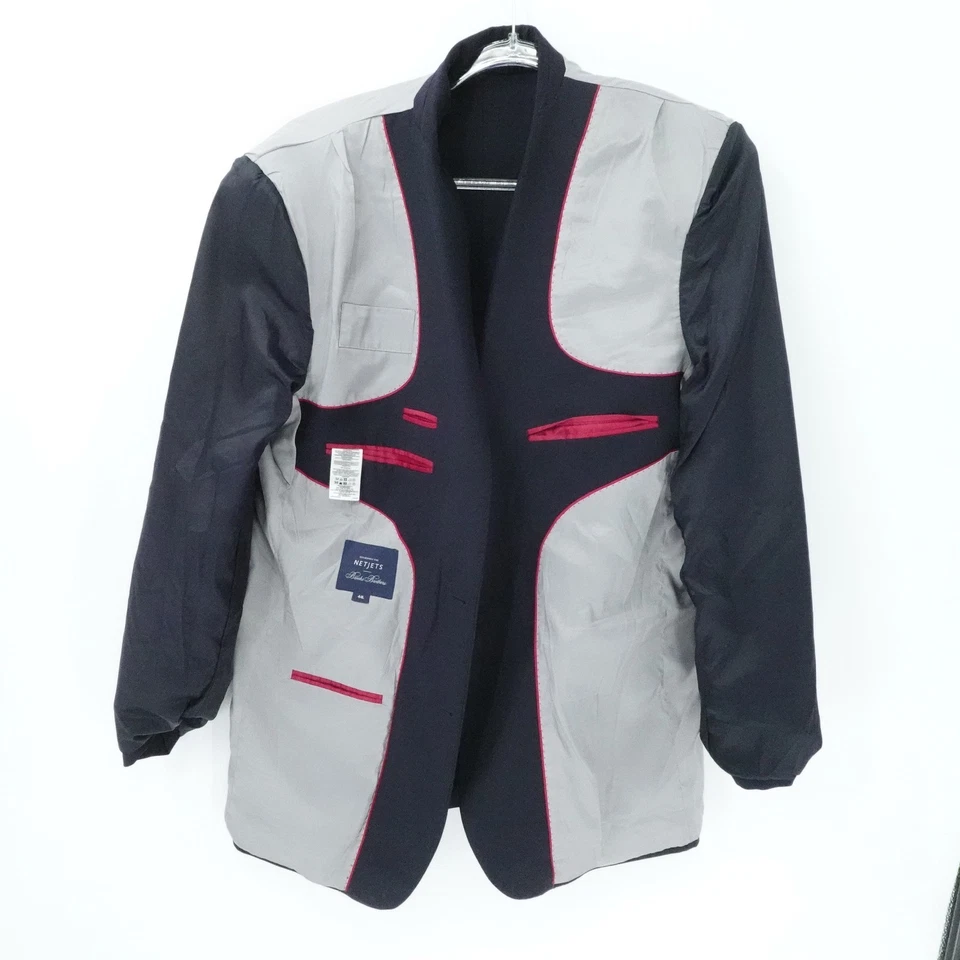 NetJets Pilot Uniform Jacket Brooks Brothers Blazer Mens 44L Navy Wool Blend - Image 4 of 4