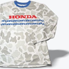 Honda JT Racing USA Camo Long Sleeve Jersey Mens Large Gray White Motocross
