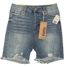 Vanilla Star Junior Women's Cotton Denim Bermuda Shorts Blue Size 5