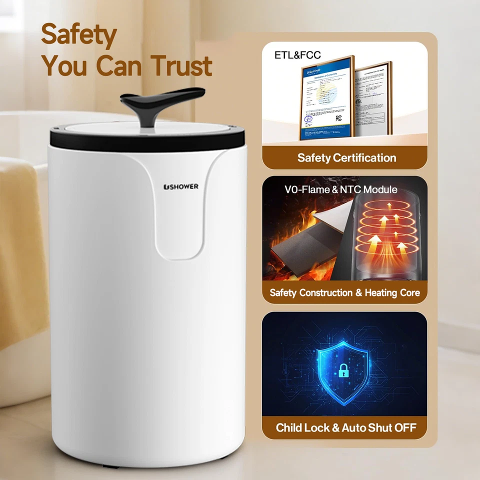 Calentador de toallas de baño 20L cubo apagado automático calentador de toallas, regalo de Navidad Año Nuevo Foto 2 de 4