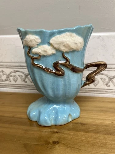 Roseville Ming Tree Blue 1949 Pottery Vase MCM