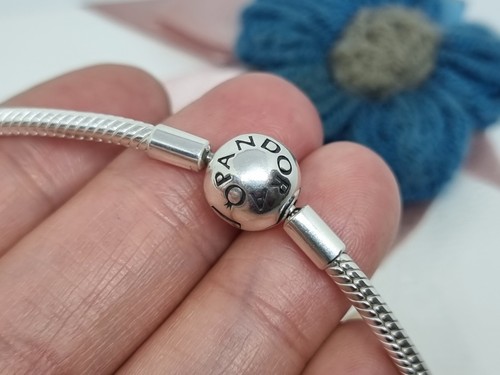 NEW BOXED Genuine Pandora Moments Logo Ball Clasp Snake Chain Necklace π 40cm - Picture 5 of 9