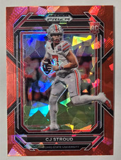 2023 Panini Prizm Draft Picks CJ Stroud -RED CRACKED ICE Rookie Card RC- #102