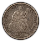 1873 Arrows 10c Seated Liberty Silver Dime - VF/XF - SKU-B1743