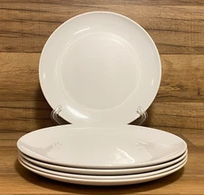 VTG. SET OF 4 - CORNING CENTURA - WHITE COUPE 10 1/8" DINNER PLATES