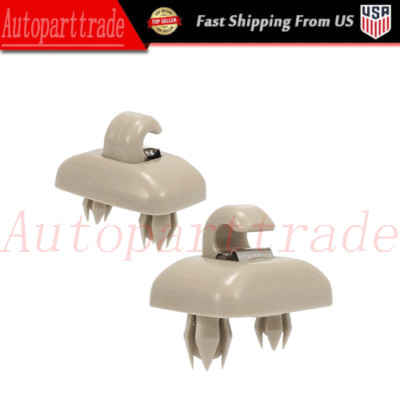 Pair Sun Visor Clips Beige for Audi A3 A4 A5 Q5 A7 B6 B7 B8 S4 S5 TT 8E0857562A*