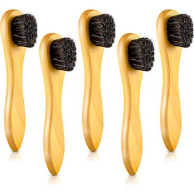 MAXIMILIAN Shoe Shine Brush Kit Horsehair Brushes For Polishing Crepe Suede Shoes