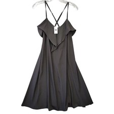 Gap Slip Dress Midi Black Sultry Crisscross Back Preppy Spaghetti Straps Women S