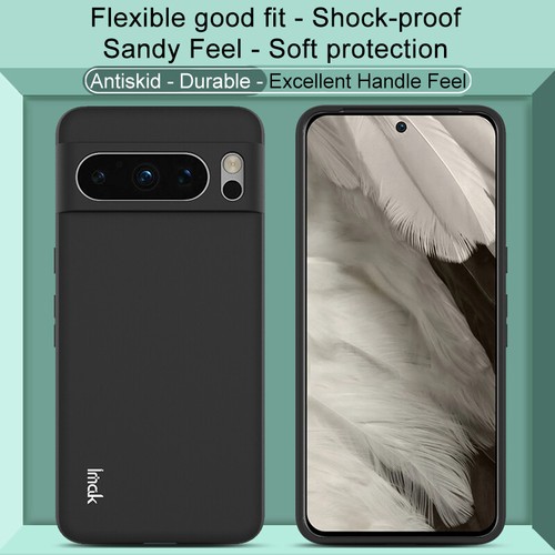IMAK per Google Pixel 8/8 Pro custodia in silicone sottile gomma morbida classica nera - Foto 3 di 8