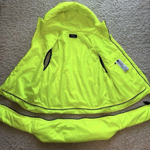 Diesel Men M Down Vest Yellow Fluorescent Polyester Luxury Stylish Casual Used - Picture 14 of 20