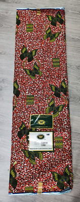 Vlisco Holland Dutch Wax Block Print Fabric African Ankara 100% Cotton 6 Yds