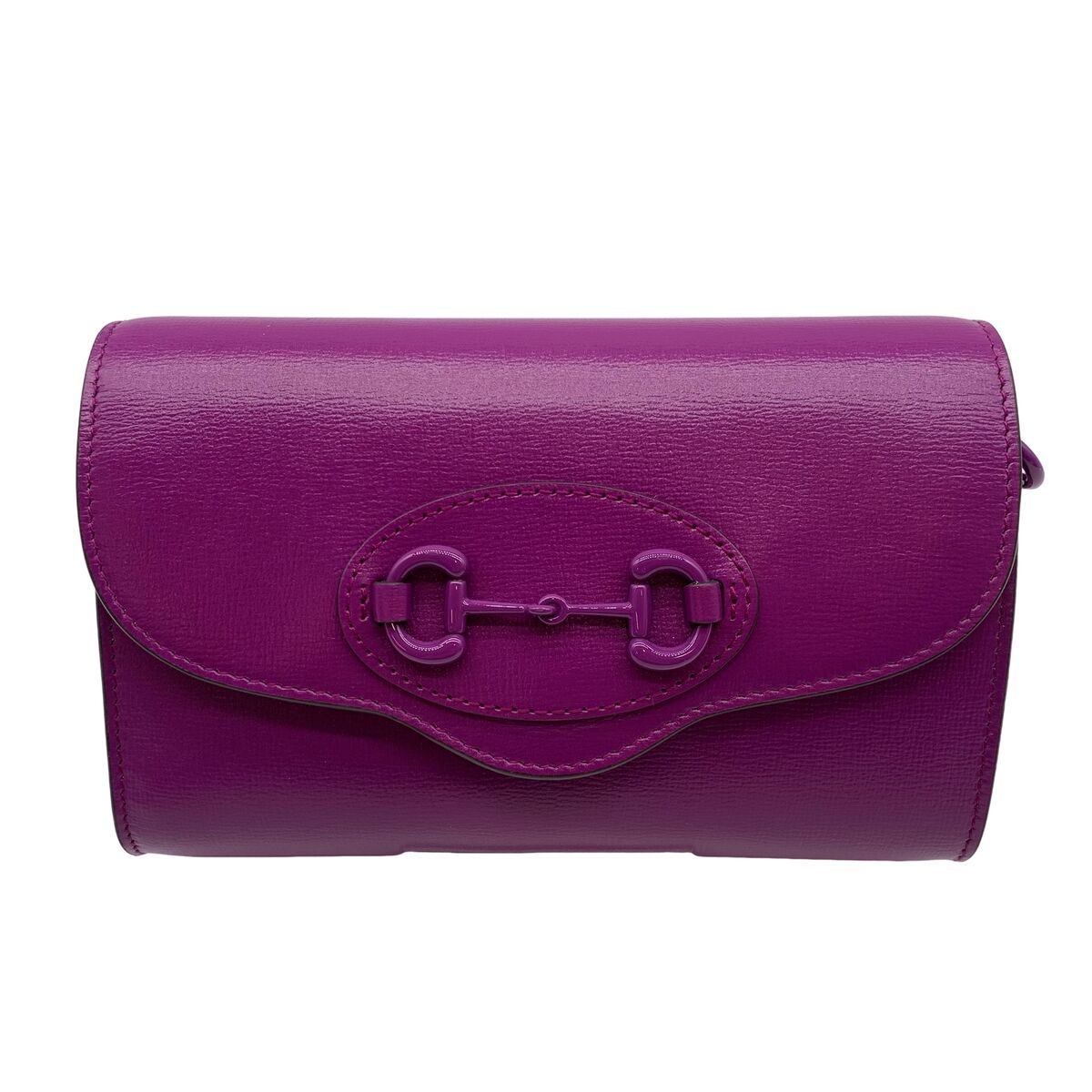 Authentic GUCCI Horsebit Shoulder Bag 724713 Purple Leather Authentic GUCCI Horsebit Shoulder Bag 724713 Purple Leather
