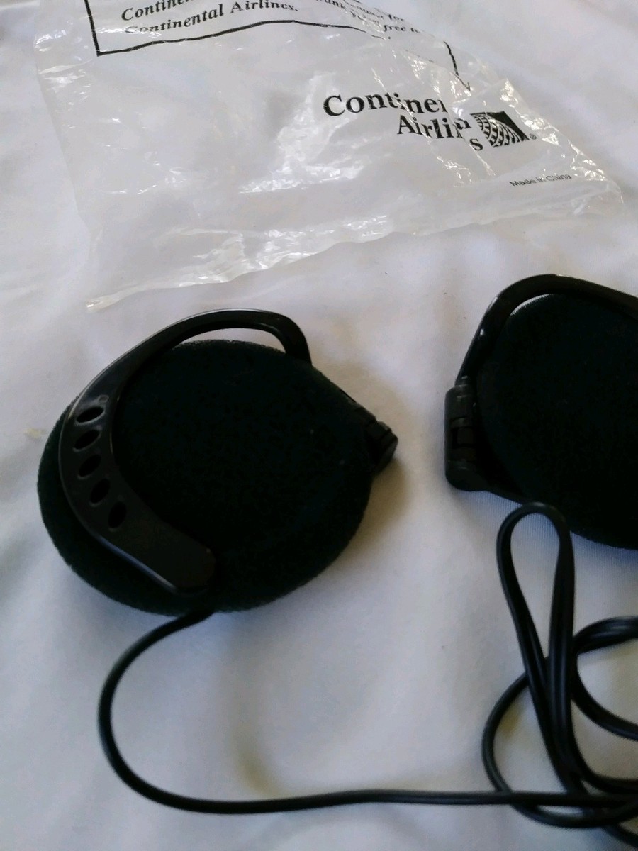 Continental Airlines　headset Vintage Continental Airlines inflight HeadsetBlack w/ white