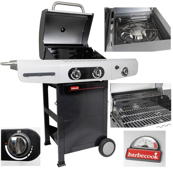 Gasgrill 2+1 Bbq Stufenlos Grillwagen Grill Seitenkocher Barbecue Edelstahl-image