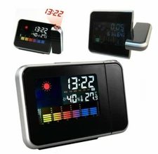 LED Digital Projection Alarm Clock Backlight snooze color Ceiling projector