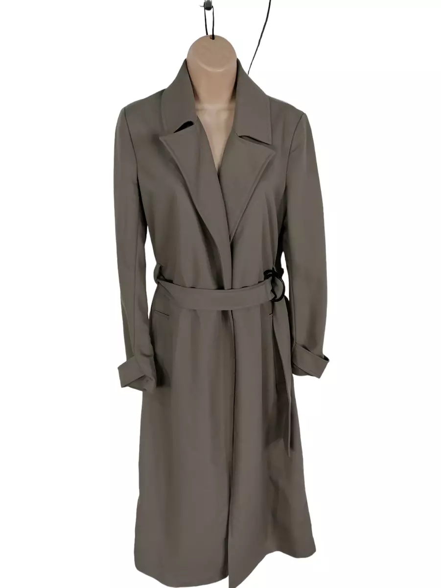 Khaki wrap shop coat