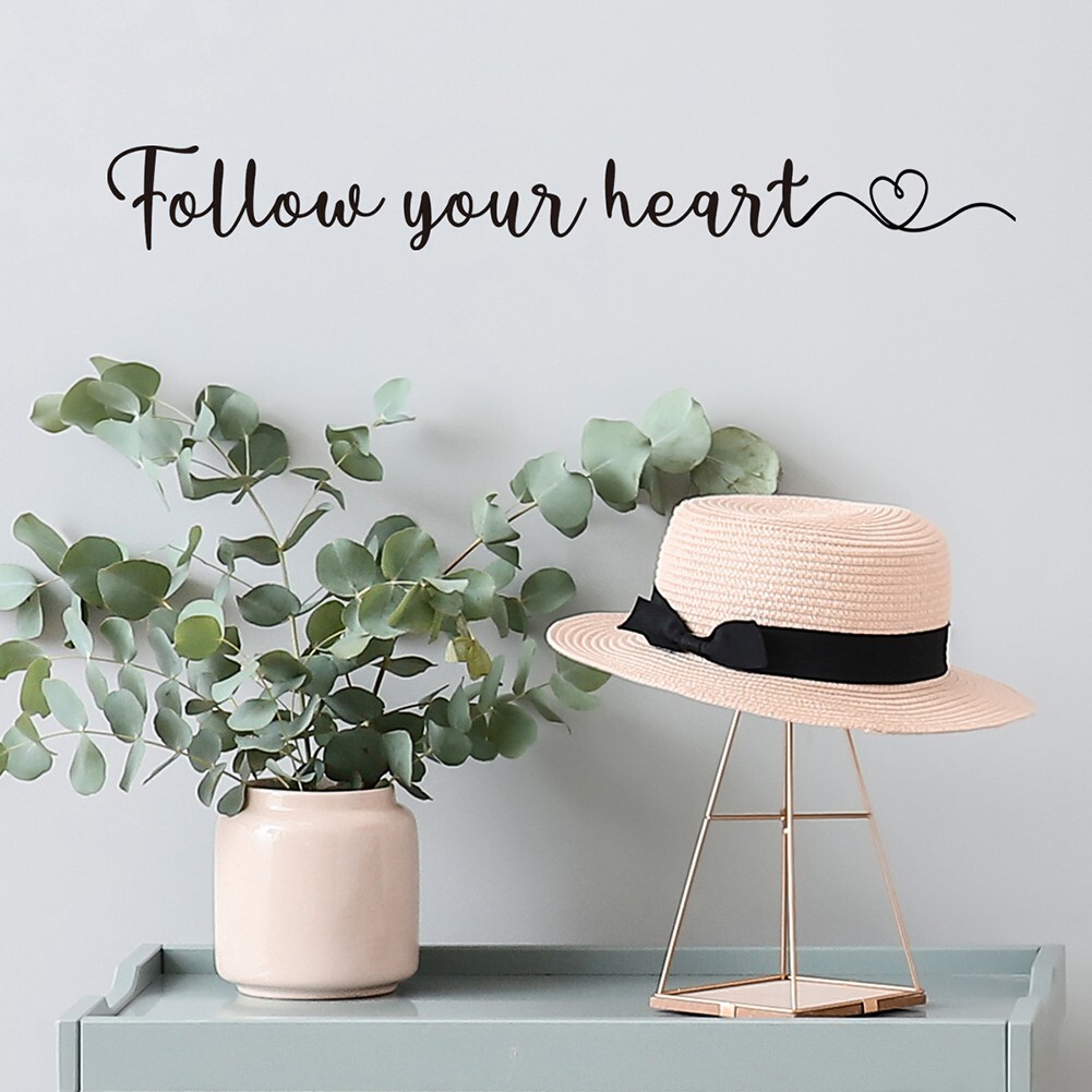 Easy to Apply Text Follow Wall Decal Peel Off and Stick On Size 60cm x