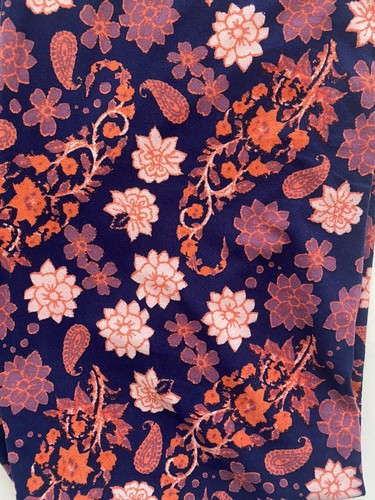 New LuLaRoe TC Leggings Floral Navy & Pink Unicorn Retired Vietnam Tall & Curvy - Picture 2 of 5