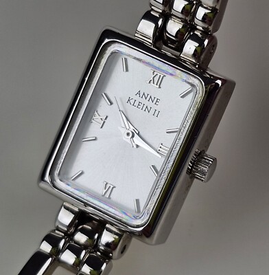 Anne Klein II Tank 10/4737 753H Silver Tones Woman's Wrist Watch