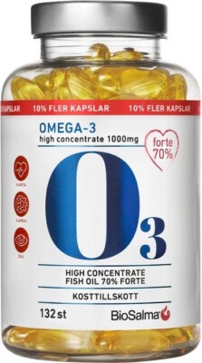 BioSalma Omega-3 Forte 70% 1000 mg 132 Capsules Made in Sweden