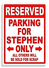 Personalized Parking Sign Wall Decal Metal Sign No Parking Customized STEPHEN