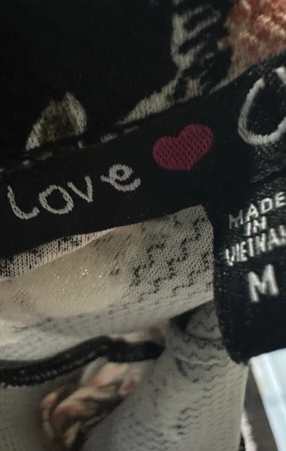 VETEMENTS Abito Taglia Media Donna Nuovo Nero Floreale Bodycon