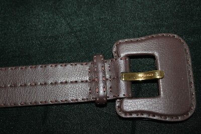 Tahari Brown Leather Belt with Gold Buckle Tahari Belt - Etsy main image 4