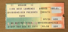1979 THE CARS / NICK GILDER CANDY-O TOUR CHICAGO CONCERT TICKET STUB LET'S GO 26