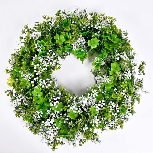St Patricks Day Decorations Artificial Wreath Lucky Shamrock Clover Leprechaun H - Picture 10 of 12