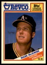 1988 TOPPS REVCO LEAGUE LEADERS - #17 MARK MCGWIRE OAKLAND ATHLETICS