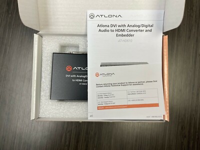 Atlona HD610 DVI with Analog/Digital Audio to HDMI Converter and Embedder (Disco