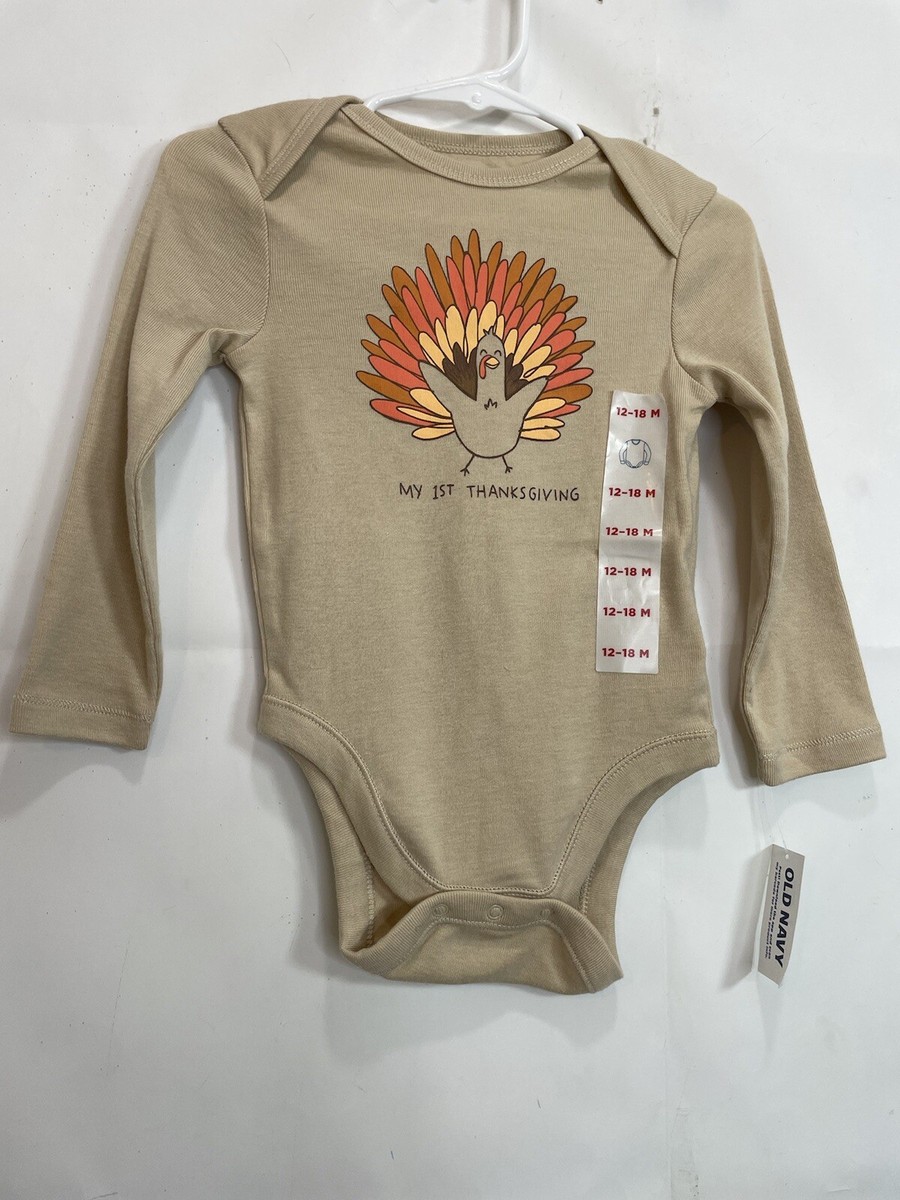 Old Navy Brown Baby Unisex Long-Sleeve My ST Thanksgiving