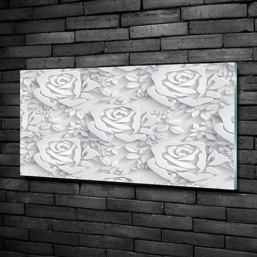 Tulup Peinture sur Verre trempé 140x70 décoration Murale Tableau Image - Roses Rouges
